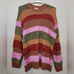 Show Me Your Mumu Hutch Multi Stripe Knit Sweater Size Xs NWT